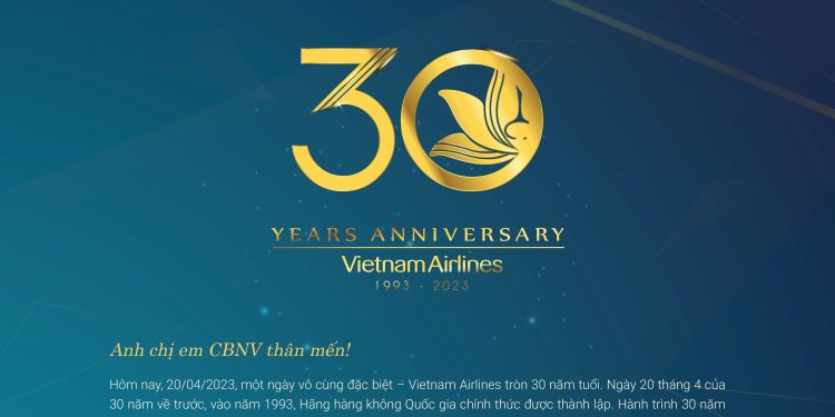 [30 năm] Thư chúc mừng kỷ niệm 30 năm thành lập Hãng hàng không Quốc gia của Chủ tịch HĐQT và TGĐ