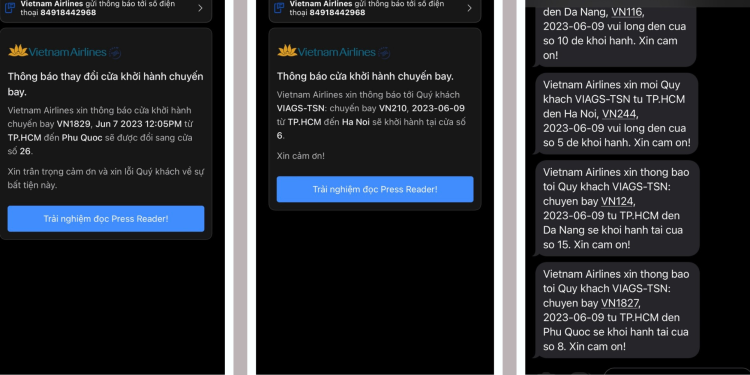 VNA triển khai hệ thống gửi tin nhắn tự động thông báo cửa ra tàu bay