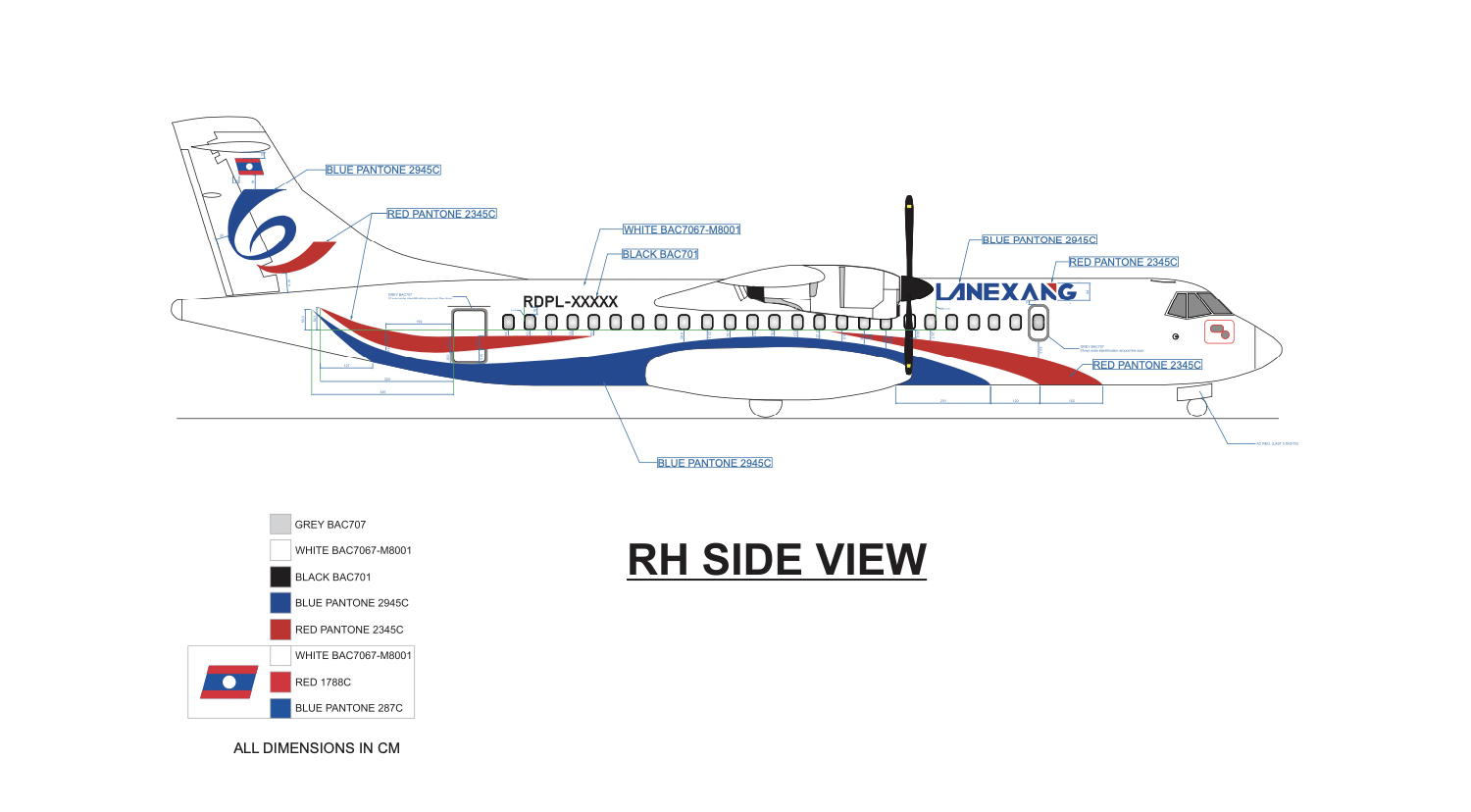Thiết kế bản vẽ livery ART72-500 Lanexang: Dấu mốc mới khẳng định năng định sơn tàu bay của VAECO