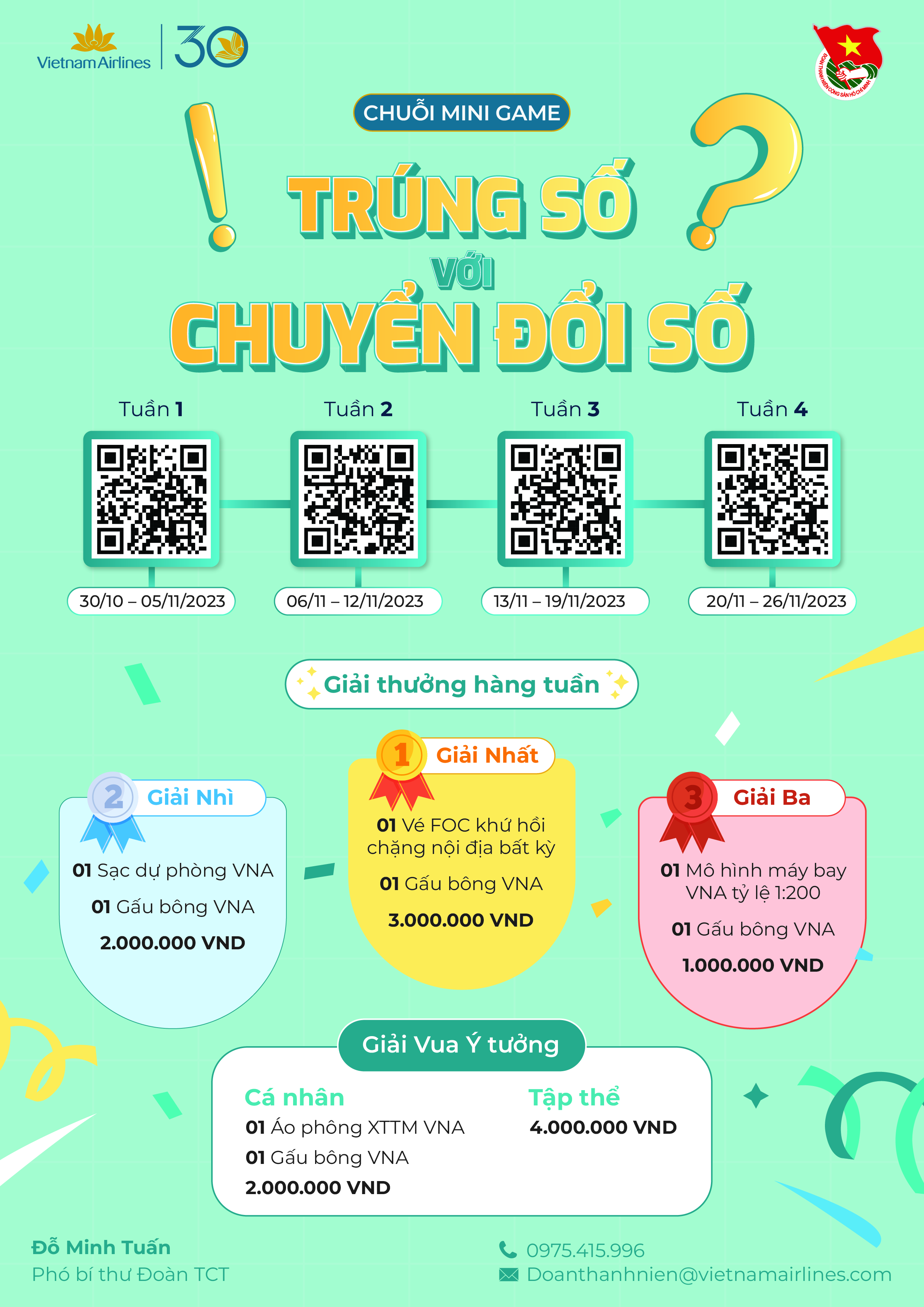 Công bố kết quả Minigame “Trúng số với Chuyển đổi số” tuần 3,4