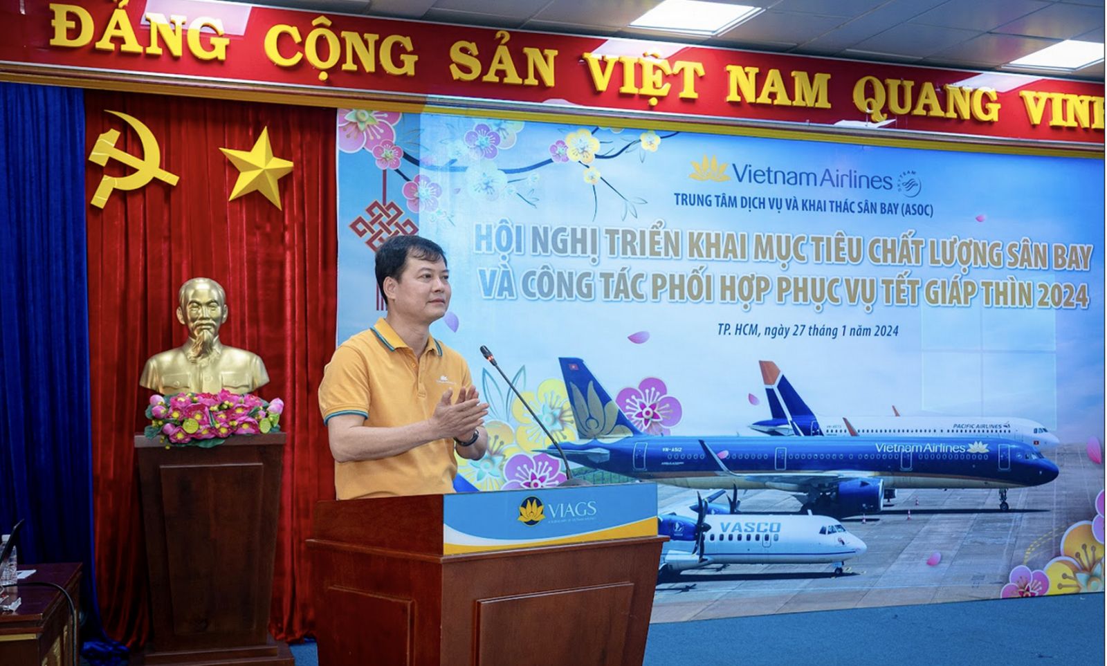 ASOC tổ chức thành công Hội nghị triển khai mục tiêu chất lượng sân bay và công tác phối hợp phục vụ cao điểm Tết Nguyên đán 2024