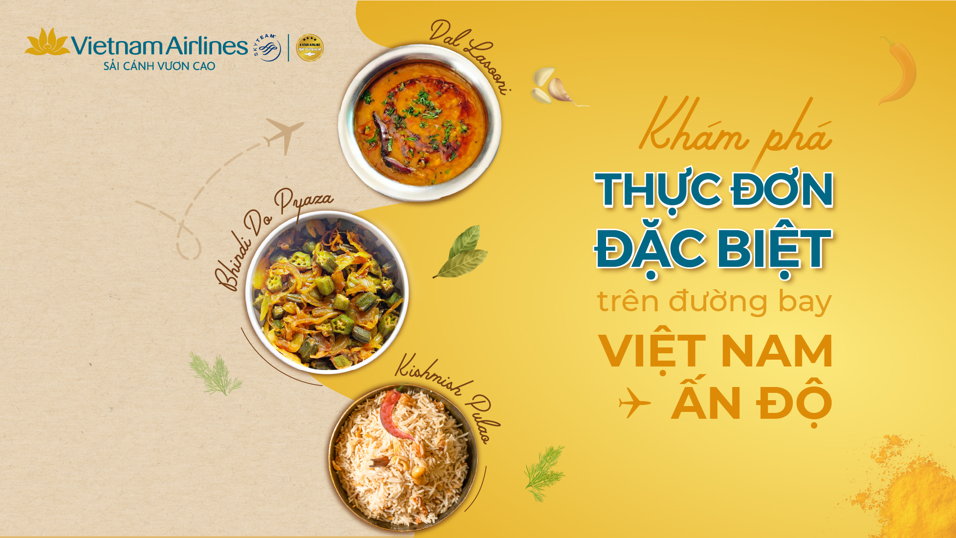 Tinh túy ẩm thực Ấn Độ xuất hiện trong thực đơn của Vietnam Airlines