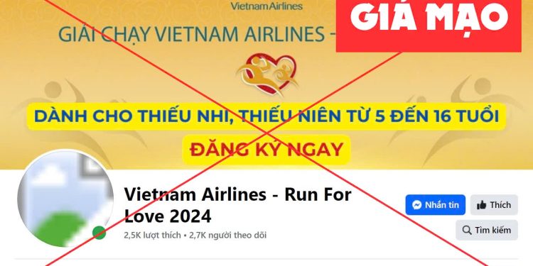 Coi chừng mất tiền vì giải chạy bộ giả mạo Vietnam Airlines