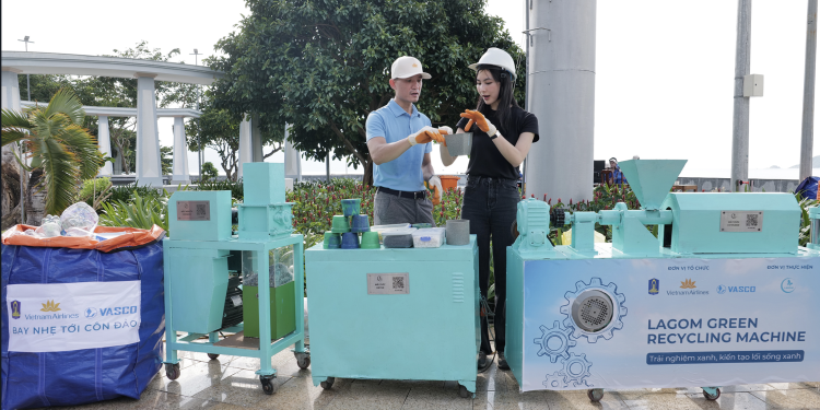 Helly Tống trải nghiệm tái chế rác thải nhựa