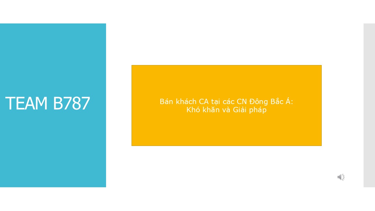 Bảo vệ: Team B787: Khó khăn và các giải pháp CN nước ngoài tăng bán đối tượng khách DT