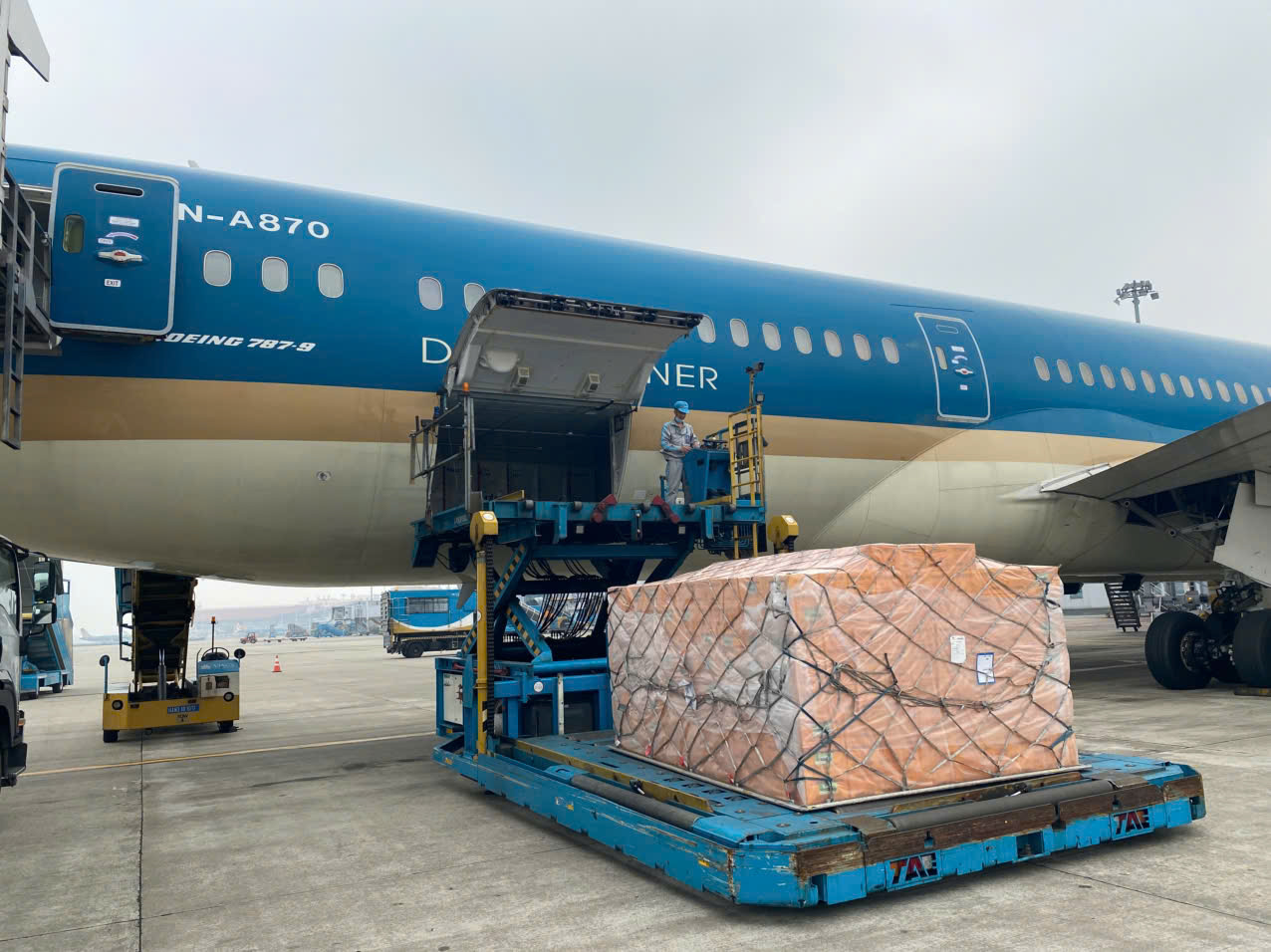 [VNA News] Vietnam Airlines vận chuyển gần 30 tấn hàng cứu trợ đến Myanmar