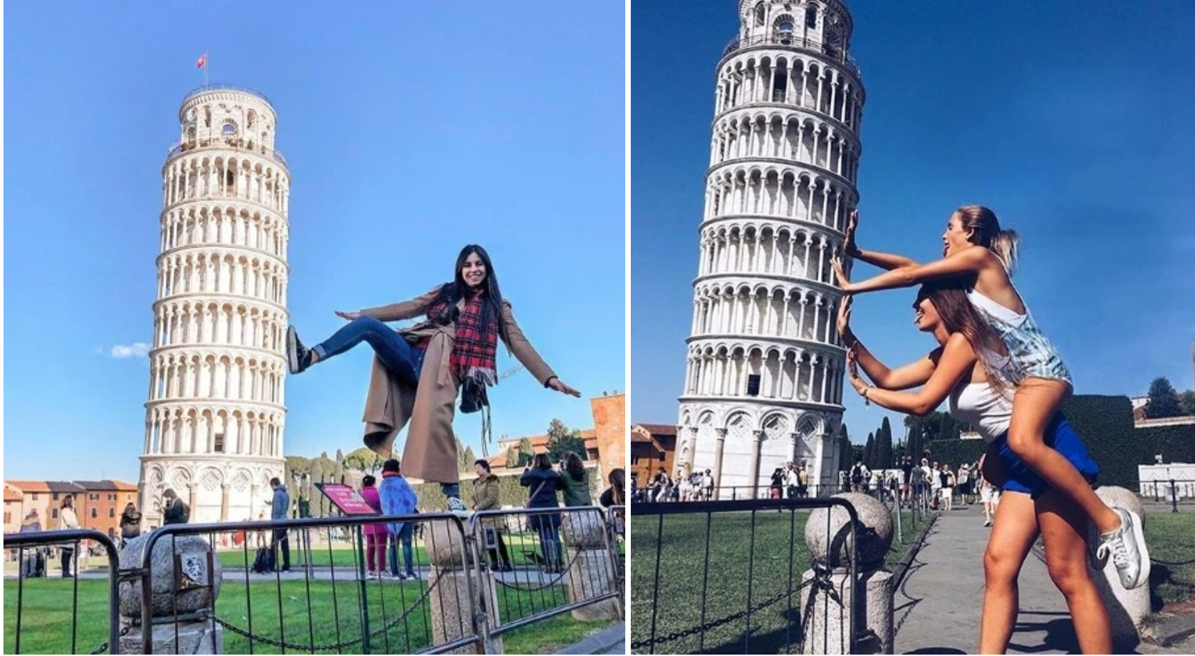 Khám phá muôn kiểu check-in “độc lạ” với Tháp nghiêng Pisa