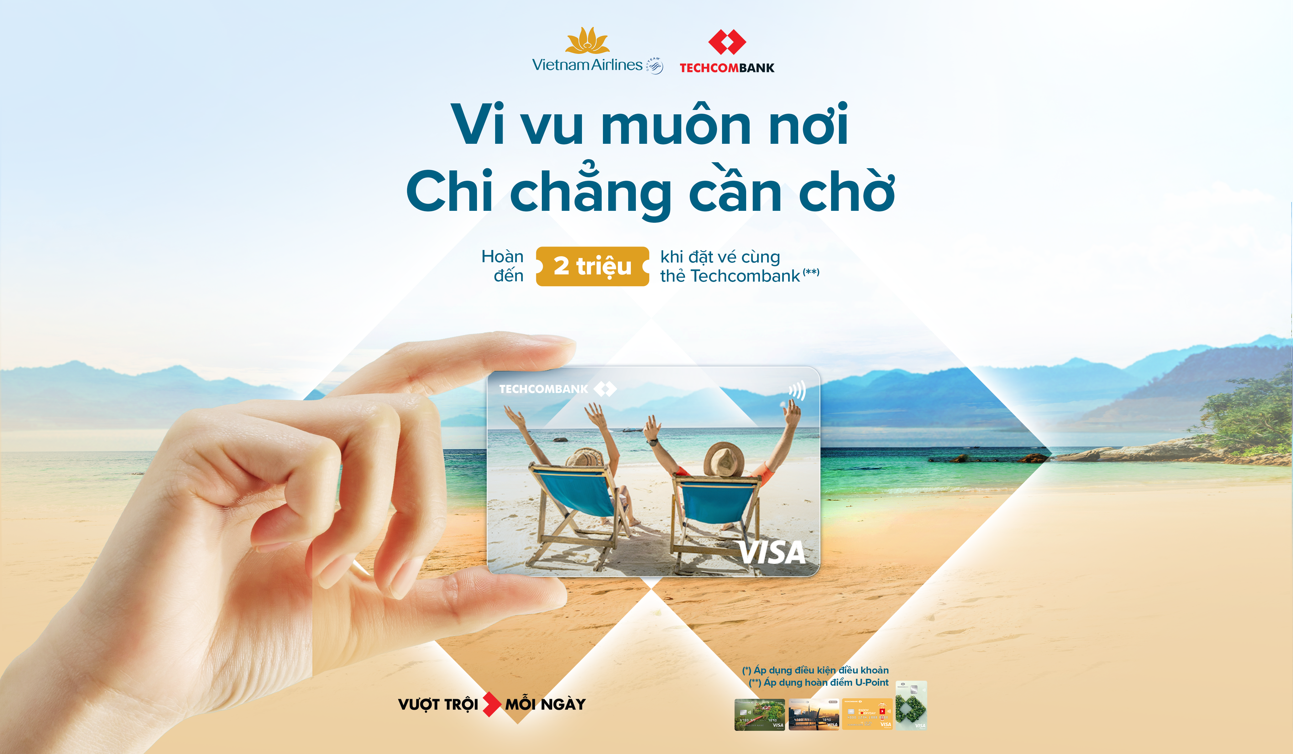 Ưu đãi hoàn tiền lên tới 2 triệu đồng khi mua vé Vietnam Airlines bằng thẻ Techcombank