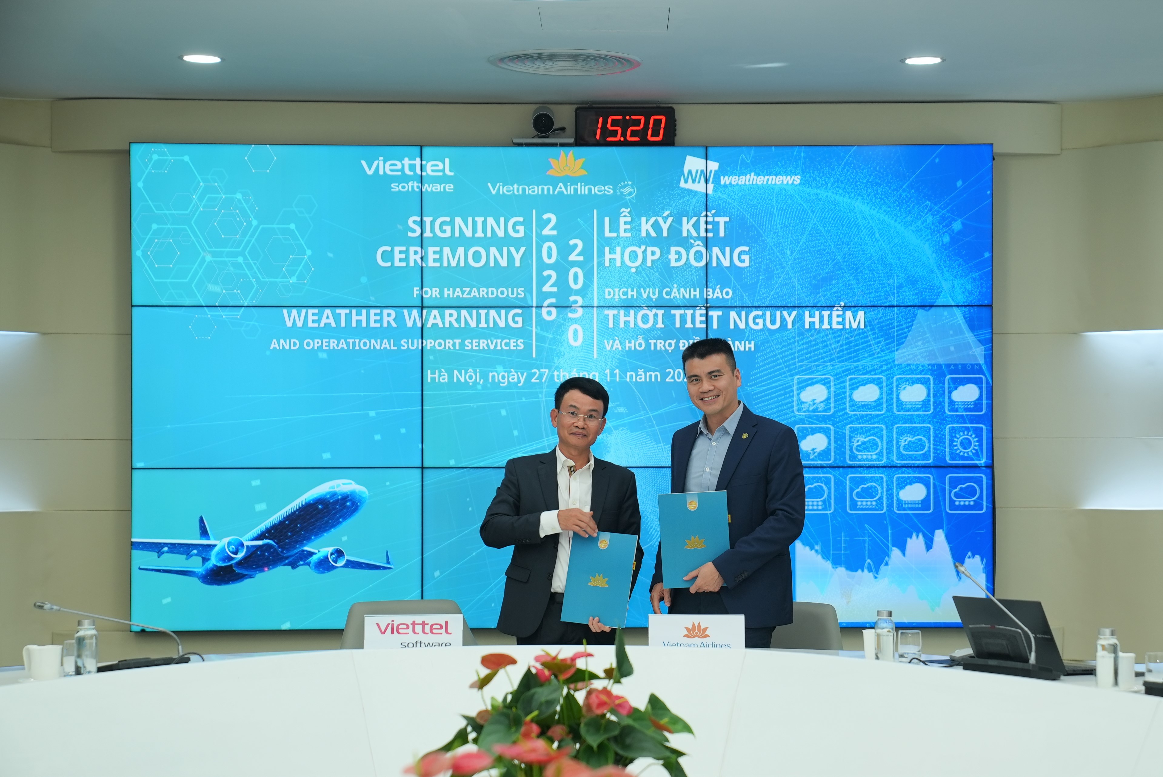 Vietnam Airlines và Viettel Software ký kết Hợp đồng dịch vụ Cảnh báo thời tiết nguy hiểm và Hỗ trợ điều hành