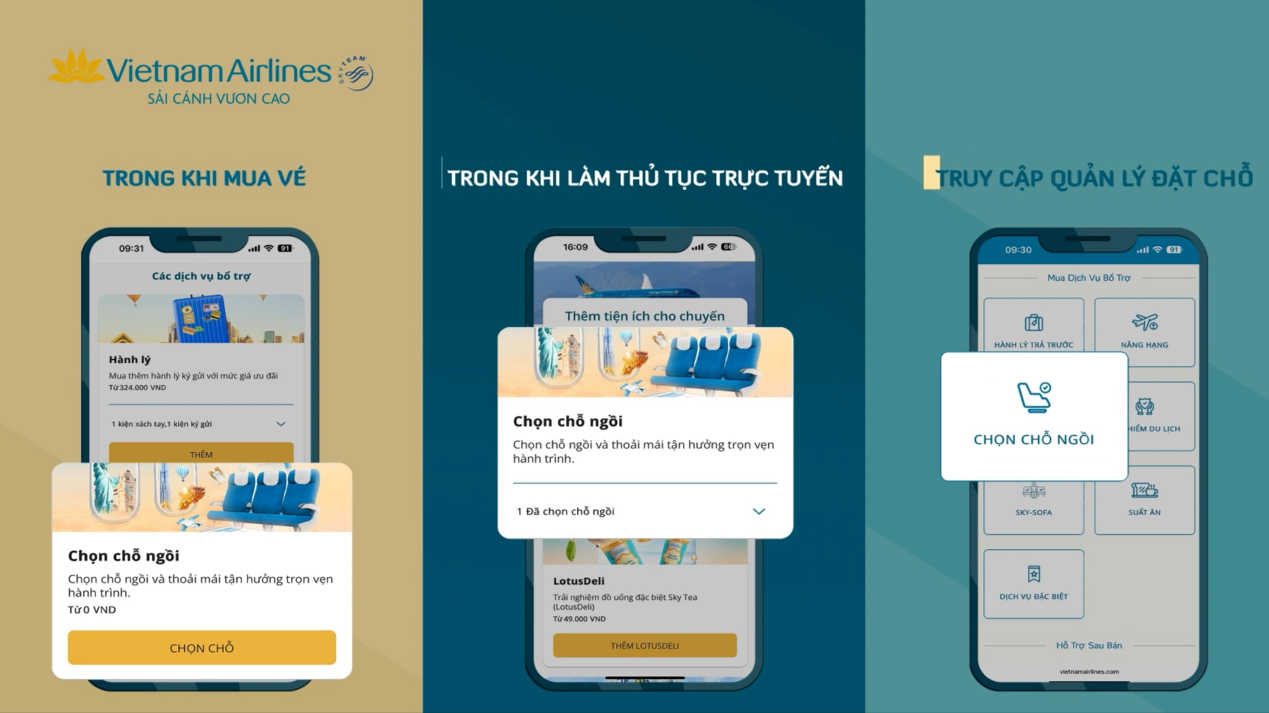 Chủ động chọn chỗ ngồi để nâng tầm trải nghiệm bay cùng Vietnam Airlines